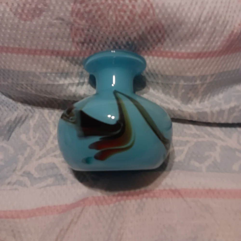 🪞Murano Blue Multicolor Art Glass Vase